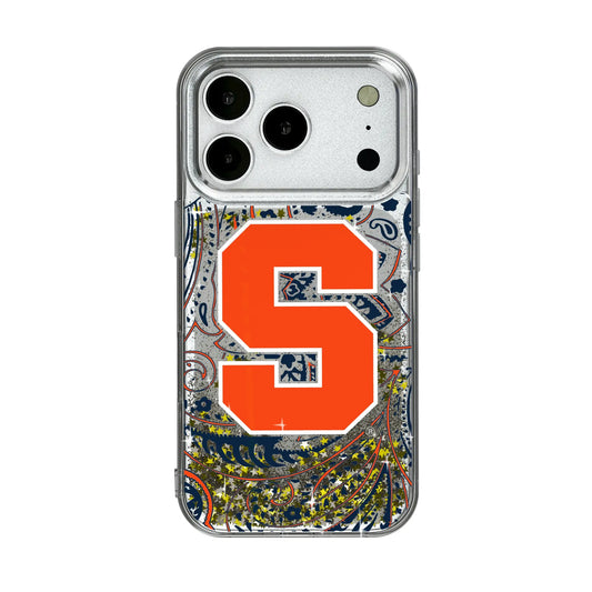 Syracuse University Orange Paisley Glitter Phone Case for Apple iPhone