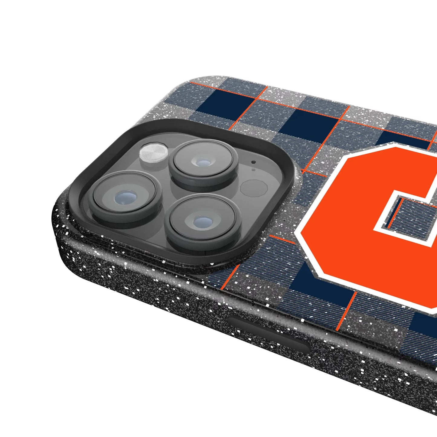 Syracuse University Orange Plaid Black Bling Phone Case for Apple iPhone
