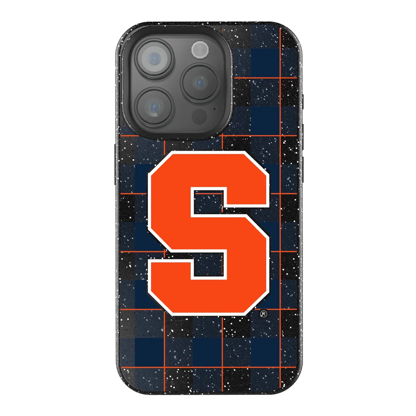 Syracuse University Orange Plaid Black Bling Phone Case for Apple iPhone