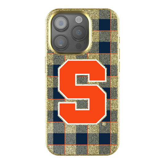 Syracuse University Orange Plaid Bling Phone Case for Apple iPhone