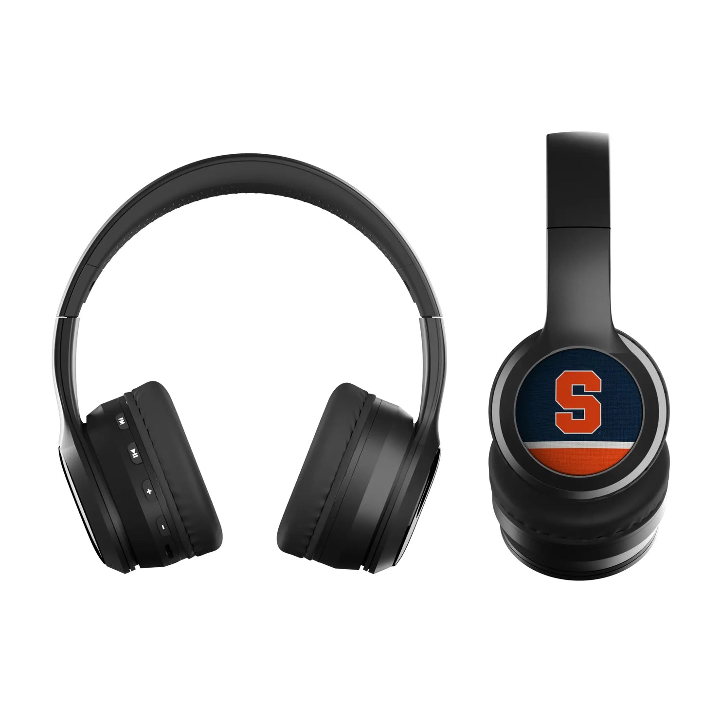 Syracuse University Orange Stripe Wireless Over-Ear BT Headphones With Case