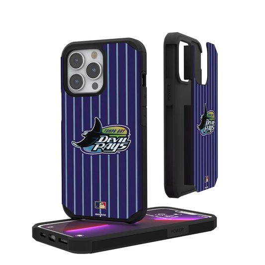 Tampa Bay 1998-2000 - Cooperstown Collection Pinstripe Rugged Phone Case for Apple iPhone
