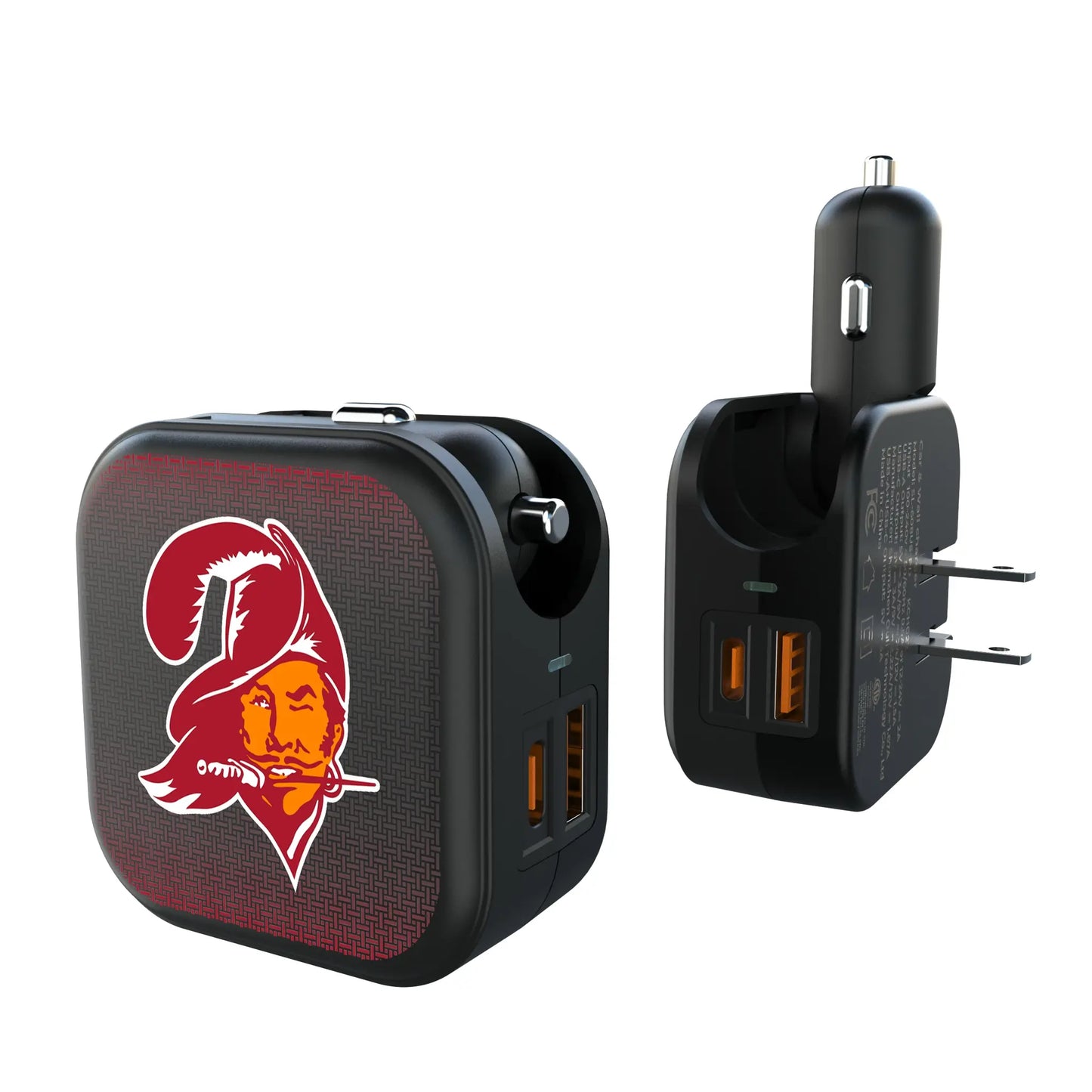 Tampa Bay Buccaneers Historic Collection Linen 2 in 1 USB A/C Charger