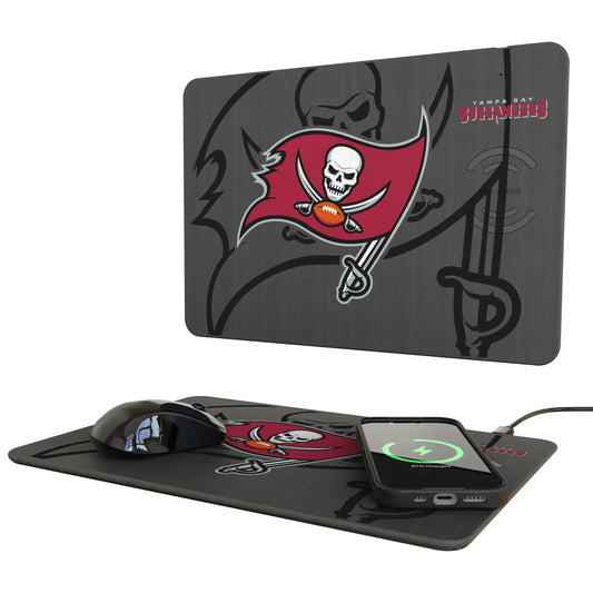 Tampa Bay Buccaneers Monocolor Tilt 15-Watt Wireless Charger and Mouse Pad