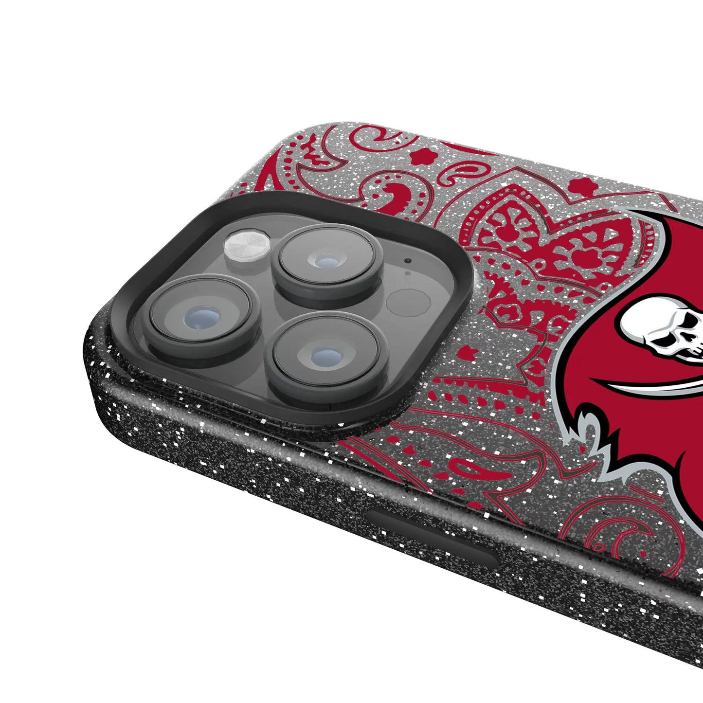 Tampa Bay Buccaneers Paisley Black Bling Phone Case for Apple iPhone