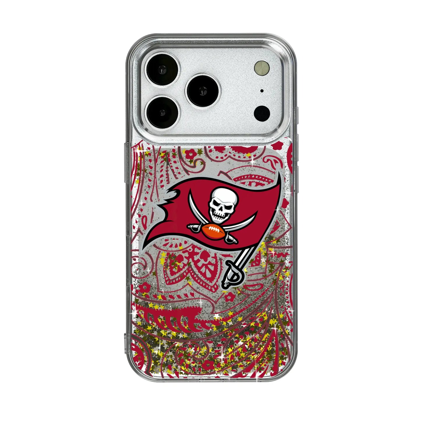 Tampa Bay Buccaneers Paisley Glitter Phone Case for Apple iPhone