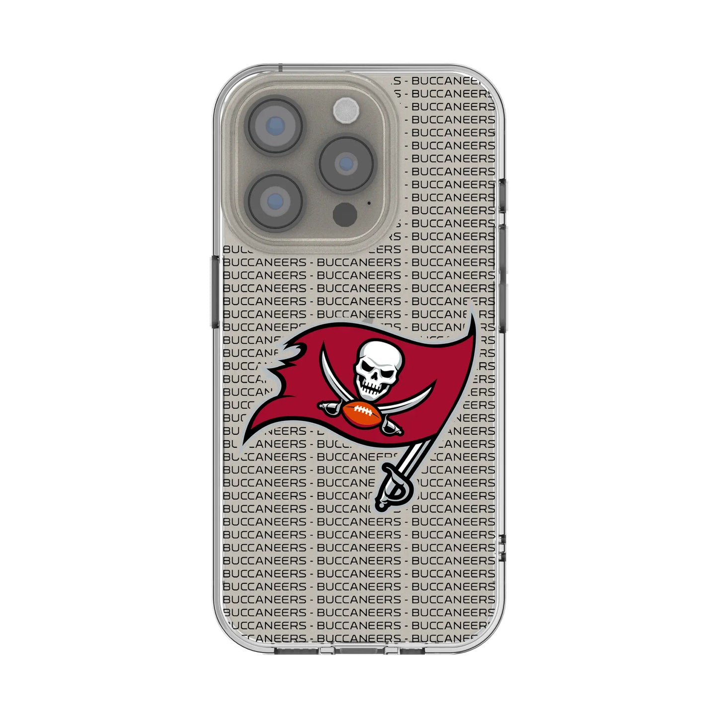 Tampa Bay Buccaneers Text Backdrop Clear Phone Case for Apple iPhone