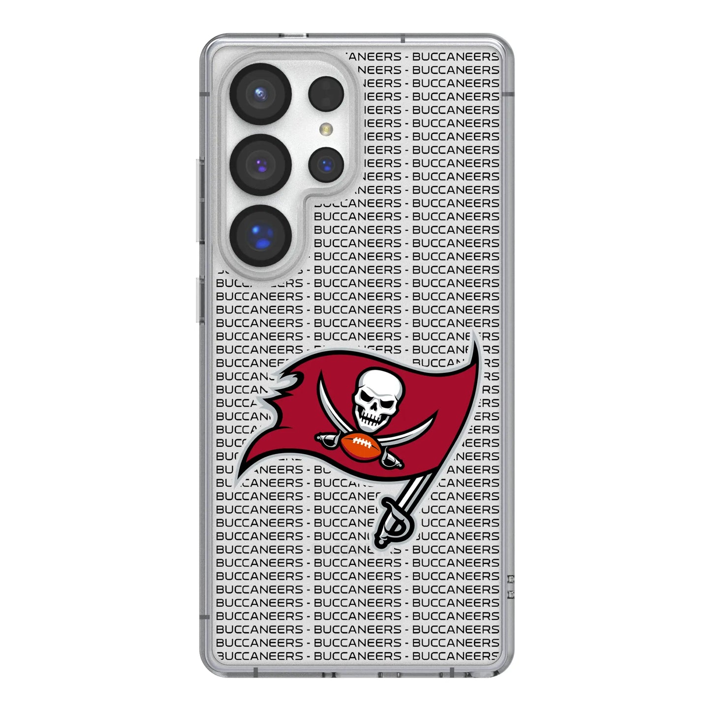 Tampa Bay Buccaneers Text Backdrop Clear Phone Case for Samsung Galaxy
