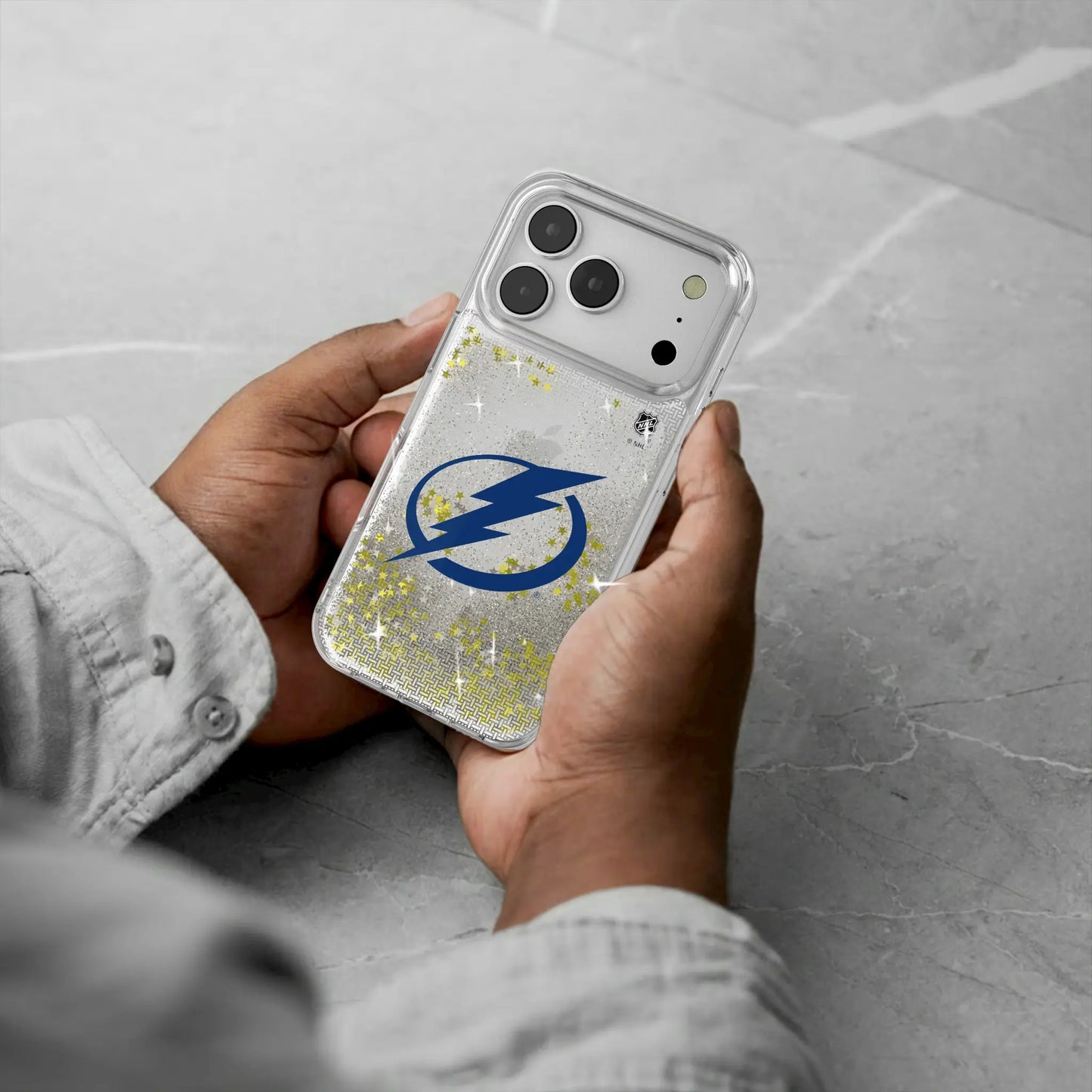 Tampa Bay Lightning Linen Glitter Phone Case for Apple iPhone