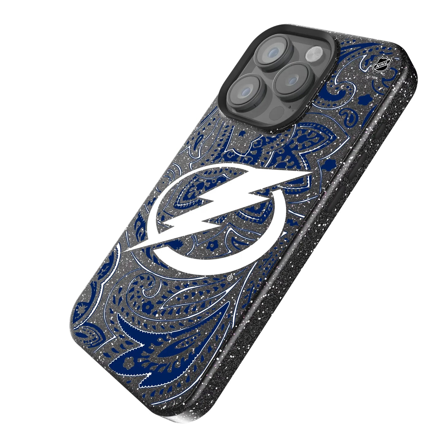 Tampa Bay Lightning Paisley Black Bling Phone Case for Apple iPhone