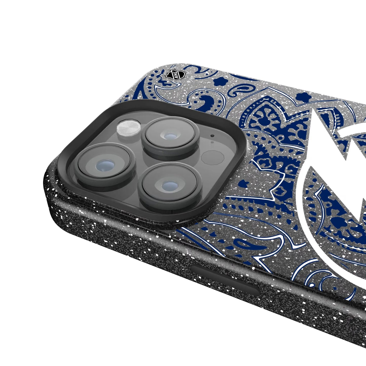 Tampa Bay Lightning Paisley Black Bling Phone Case for Apple iPhone