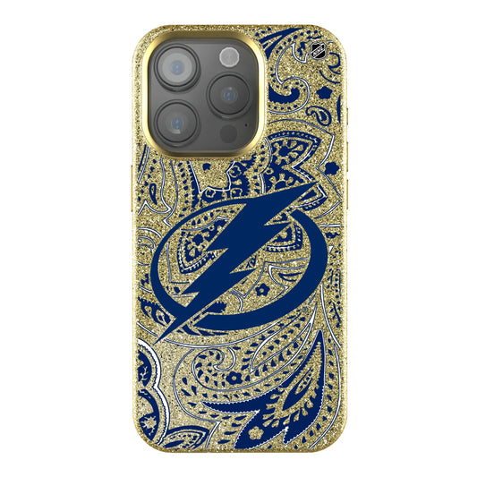 Tampa Bay Lightning Paisley Bling Phone Case for Apple iPhone