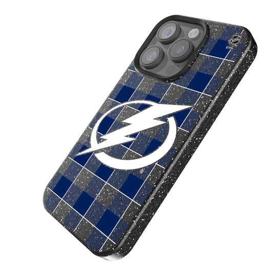Tampa Bay Lightning Plaid Black Bling Phone Case for Apple iPhone