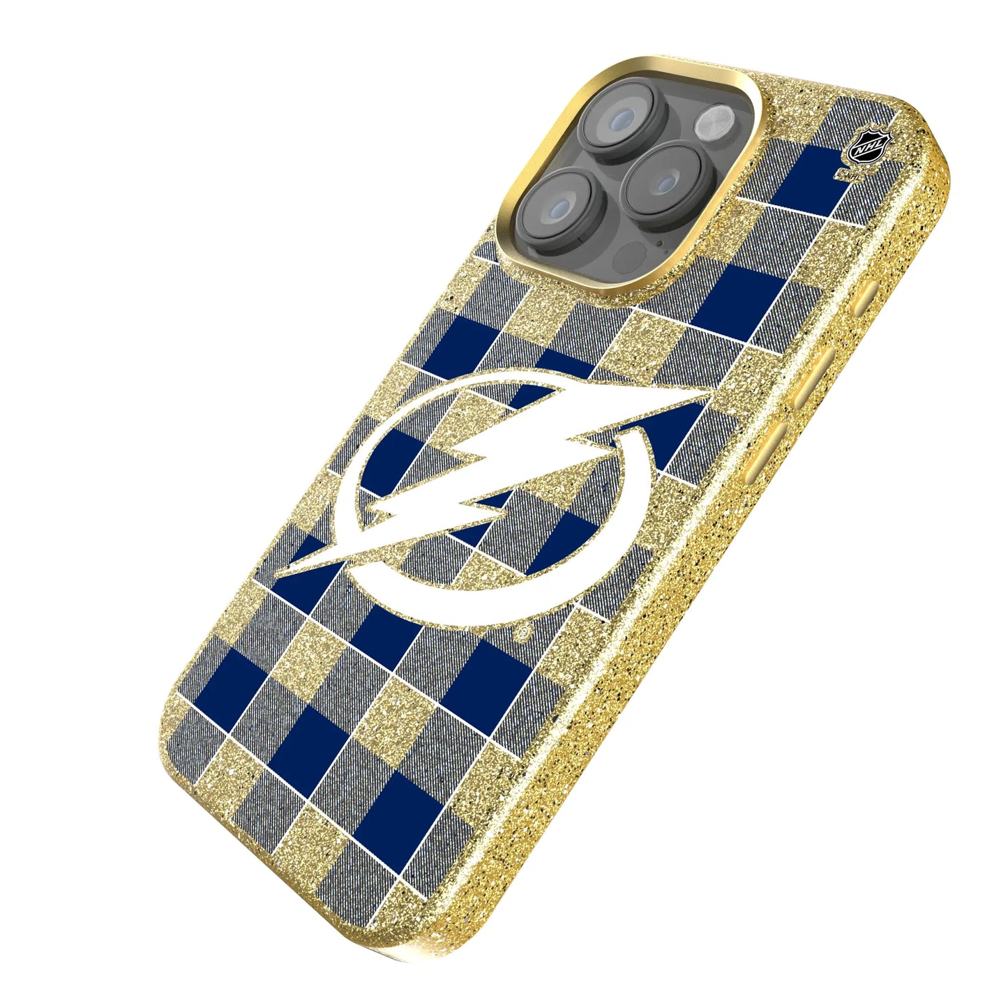 Tampa Bay Lightning Plaid Bling Phone Case for Apple iPhone