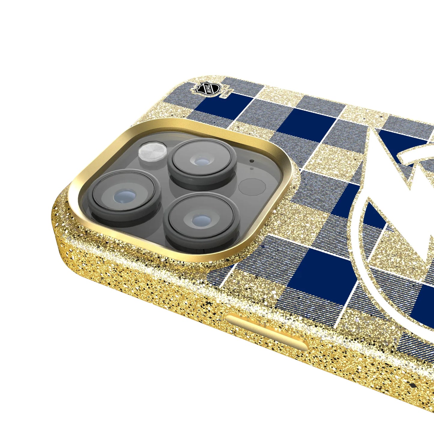 Tampa Bay Lightning Plaid Bling Phone Case for Apple iPhone