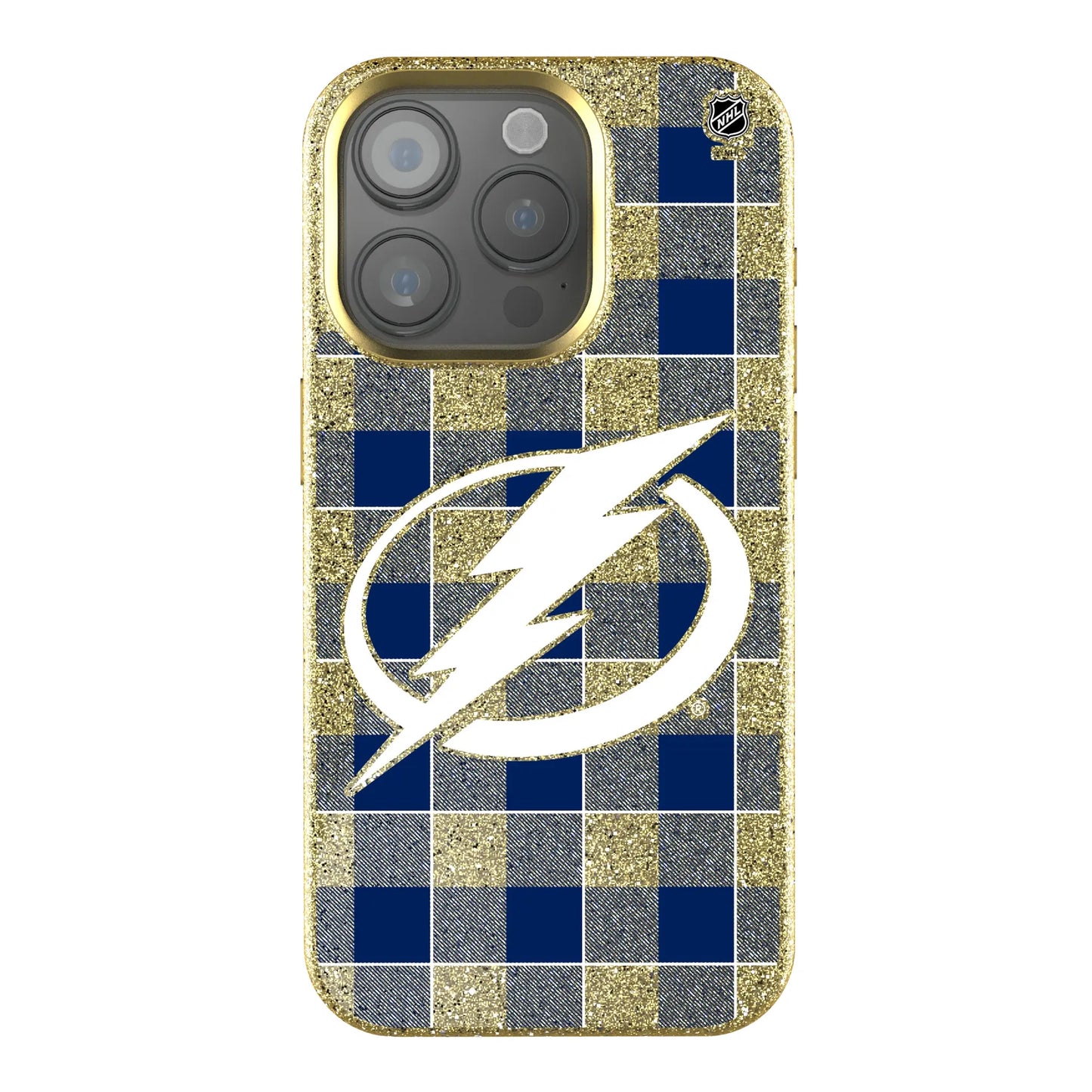 Tampa Bay Lightning Plaid Bling Phone Case for Apple iPhone