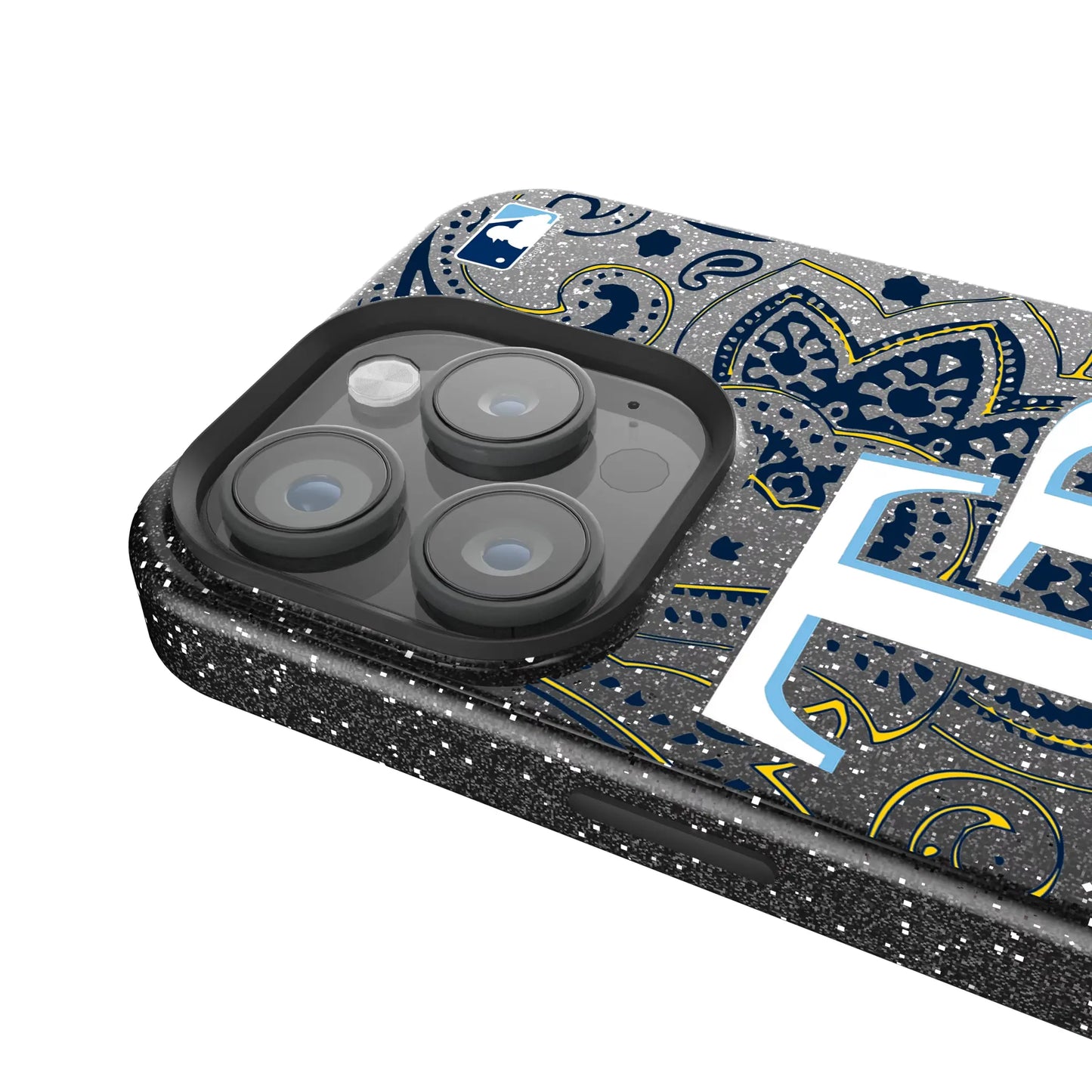 Tampa Bay Rays Paisley Black Bling Phone Case for Apple iPhone