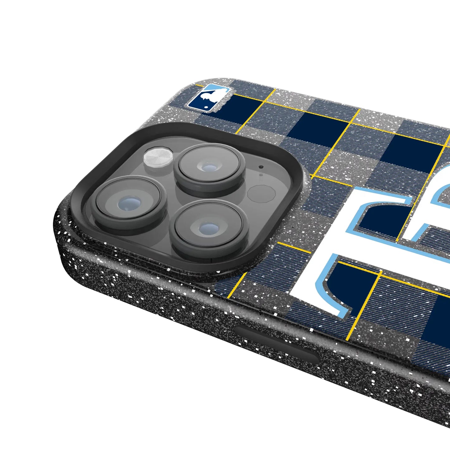 Tampa Bay Rays Plaid Black Bling Phone Case for Apple iPhone