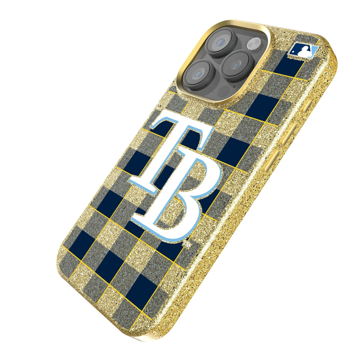 Tampa Bay Rays Plaid Bling Phone Case for Apple iPhone