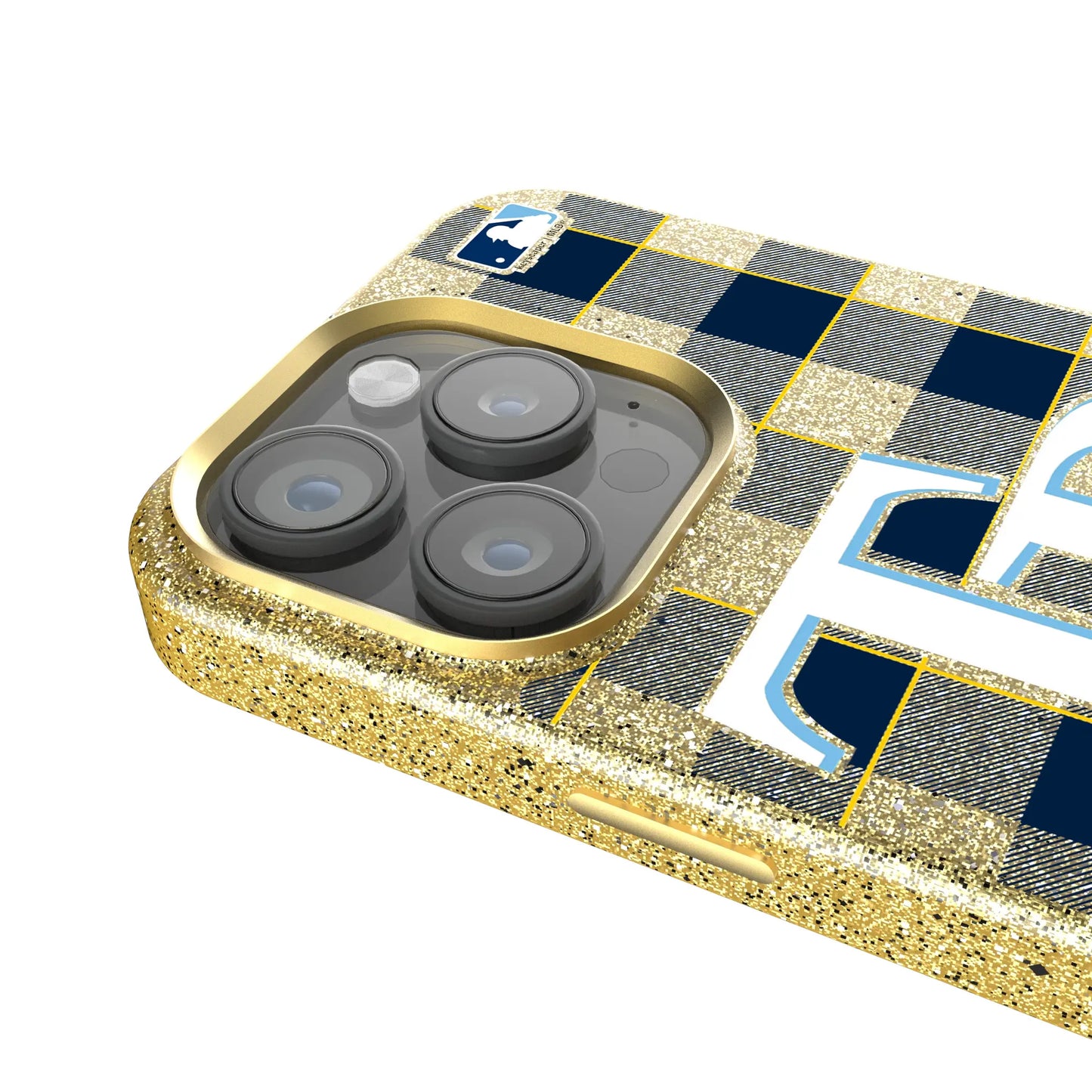 Tampa Bay Rays Plaid Bling Phone Case for Apple iPhone