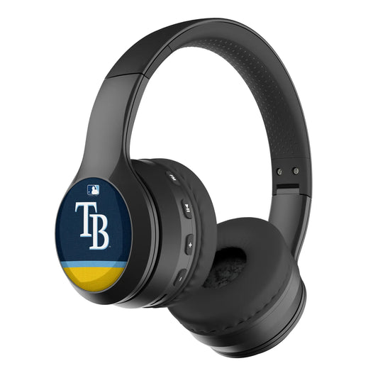 Tampa Bay Rays Stripe Wireless Over-Ear BT Headphones With Case