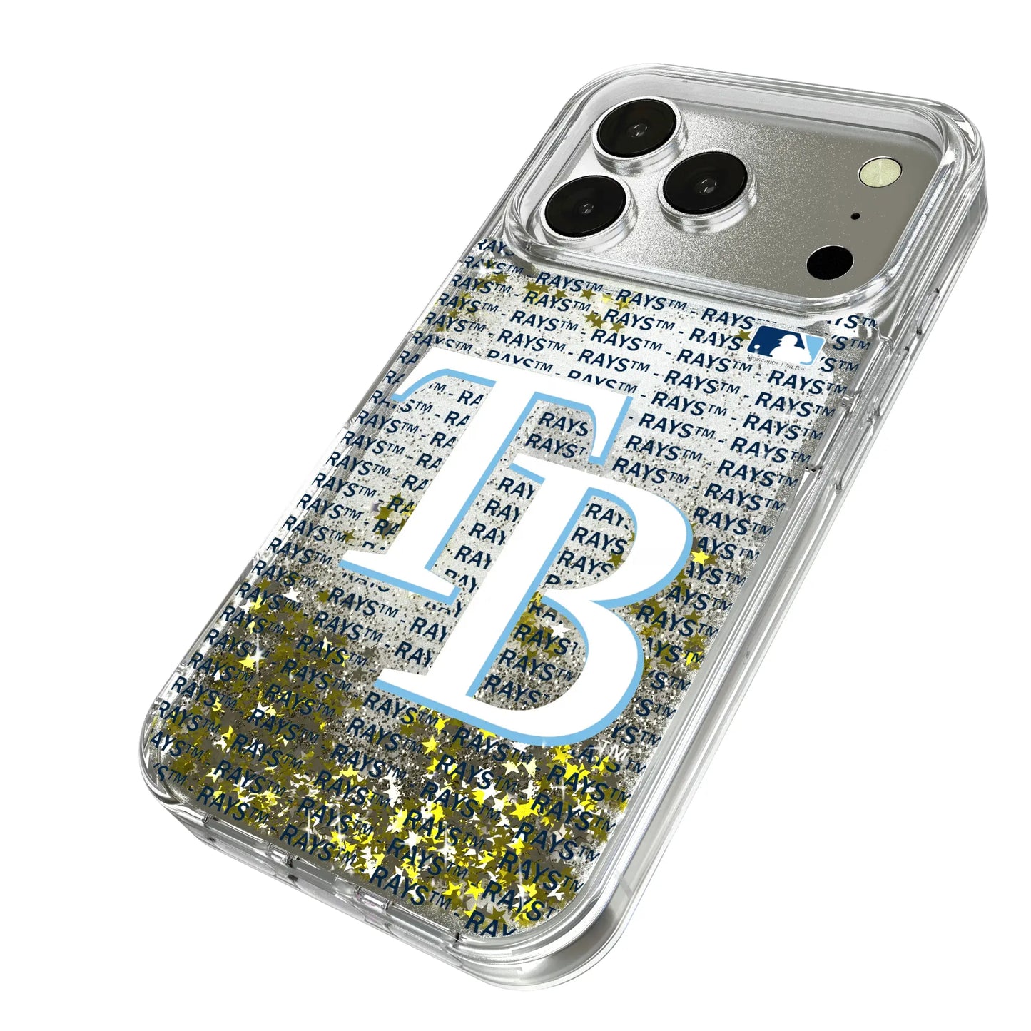 Tampa Bay Rays Text Backdrop Glitter Phone Case for Apple iPhone