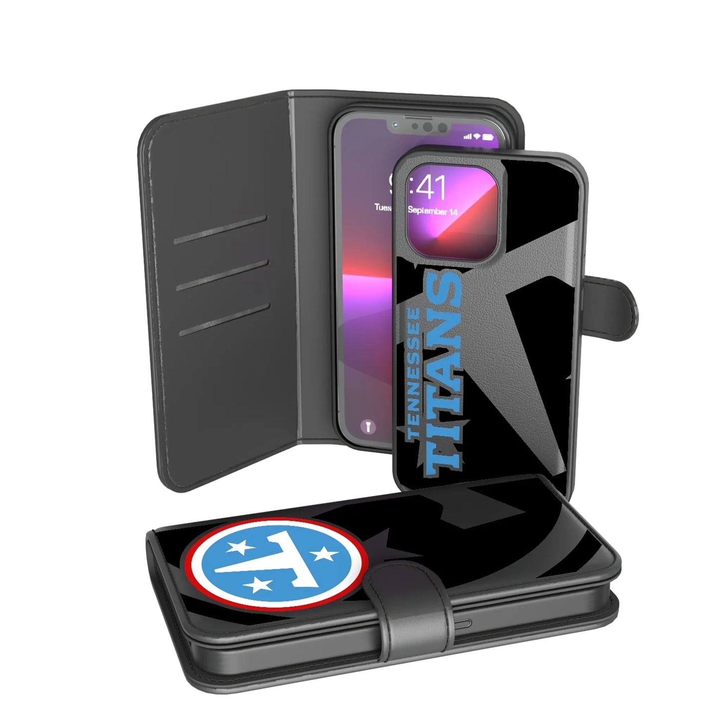 Tennessee Titans Monocolor Tilt Wallet Phone Case for Apple iPhone