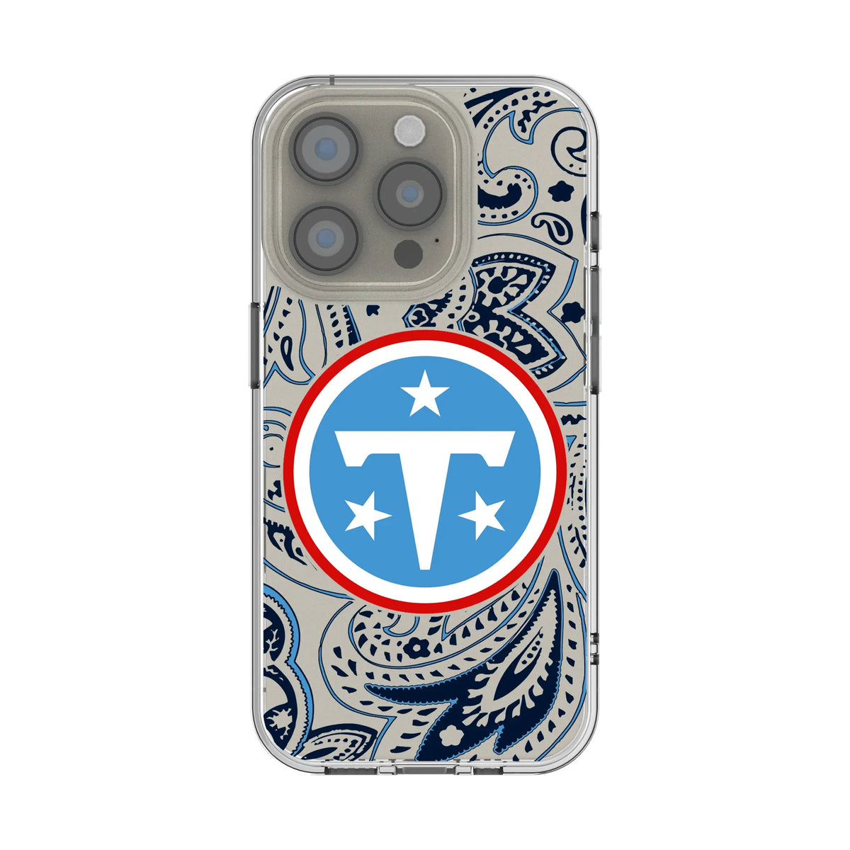 Tennessee Titans Paisley Clear Phone Case for Apple iPhone