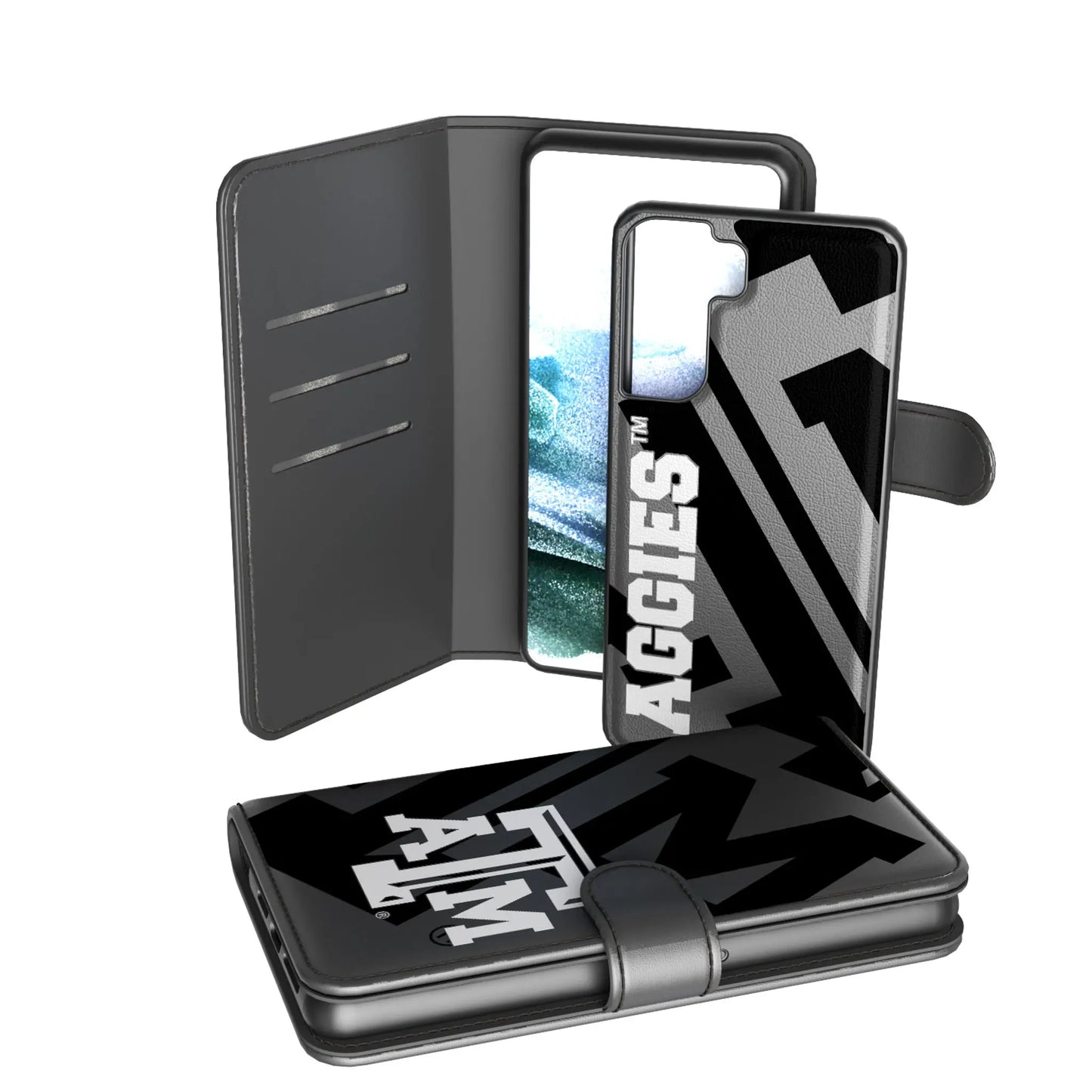 Texas A&M University Aggies Monocolor Tilt Wallet Phone Case for Apple iPhone