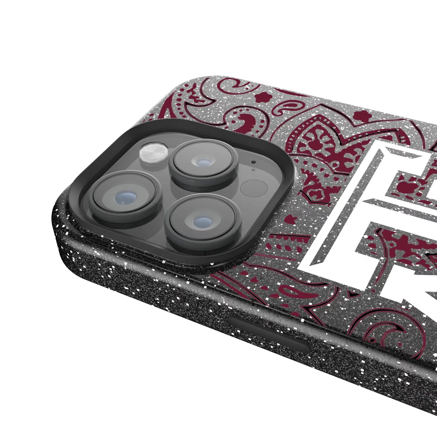 Texas A&M University Aggies Paisley Black Bling Phone Case for Apple iPhone