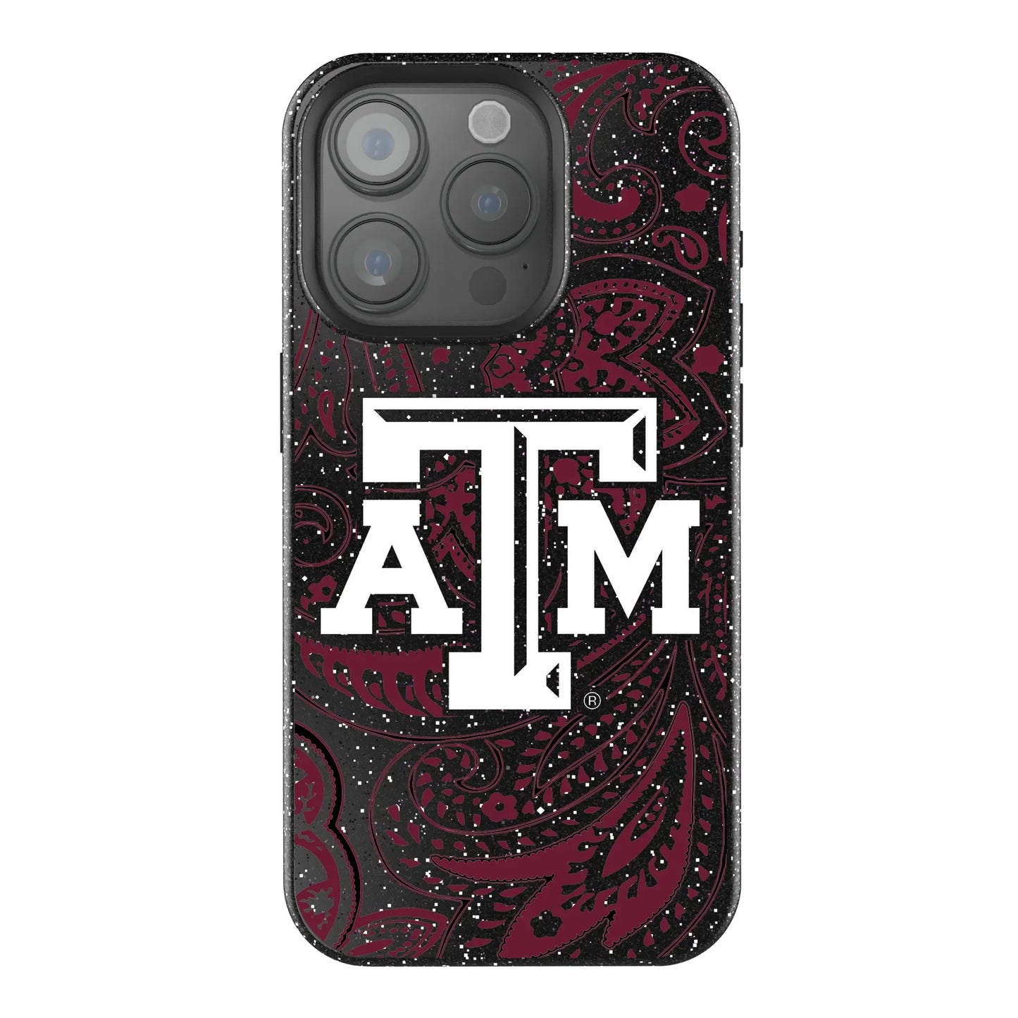 Texas A&M University Aggies Paisley Black Bling Phone Case for Apple iPhone