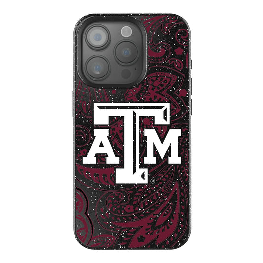 Texas A&M University Aggies Paisley Black Bling Phone Case for Apple iPhone
