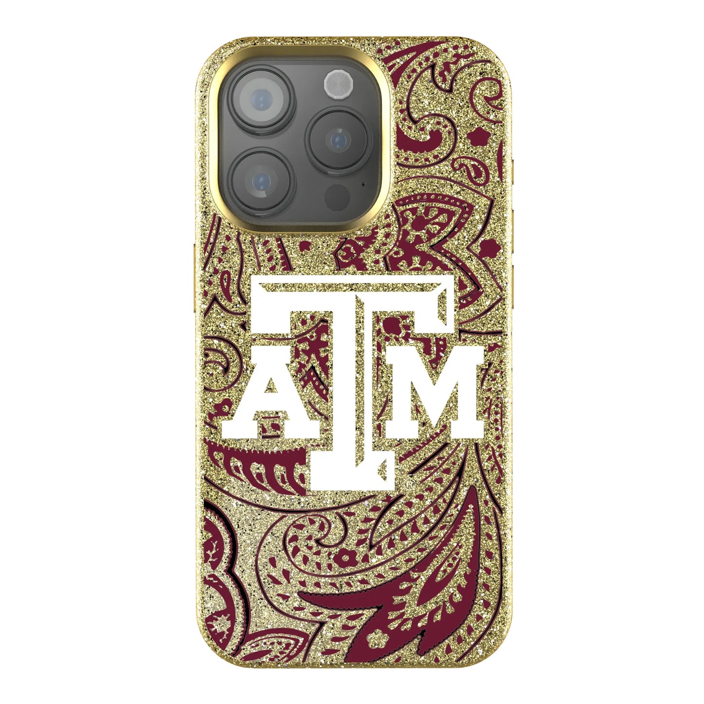 Texas A&M University Aggies Paisley Bling Phone Case for Apple iPhone