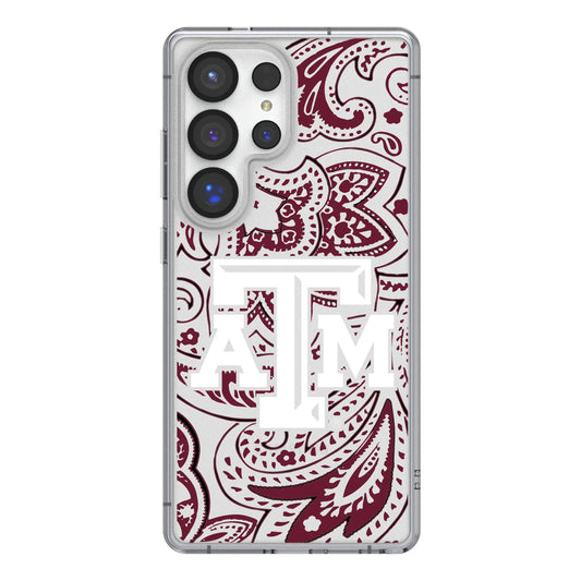 Texas A&M University Aggies Paisley Clear Phone Case for Samsung Galaxy