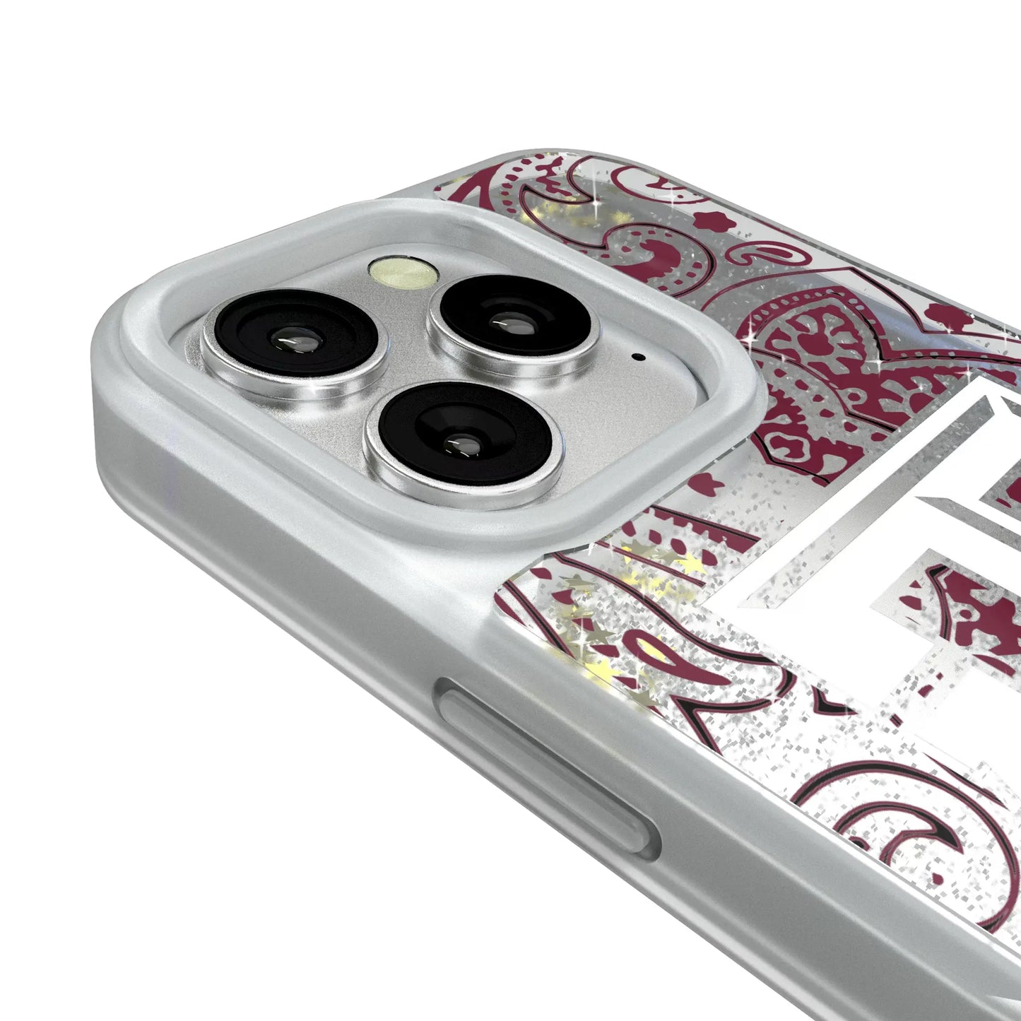 Texas A&M University Aggies Paisley Glitter Phone Case for Apple iPhone