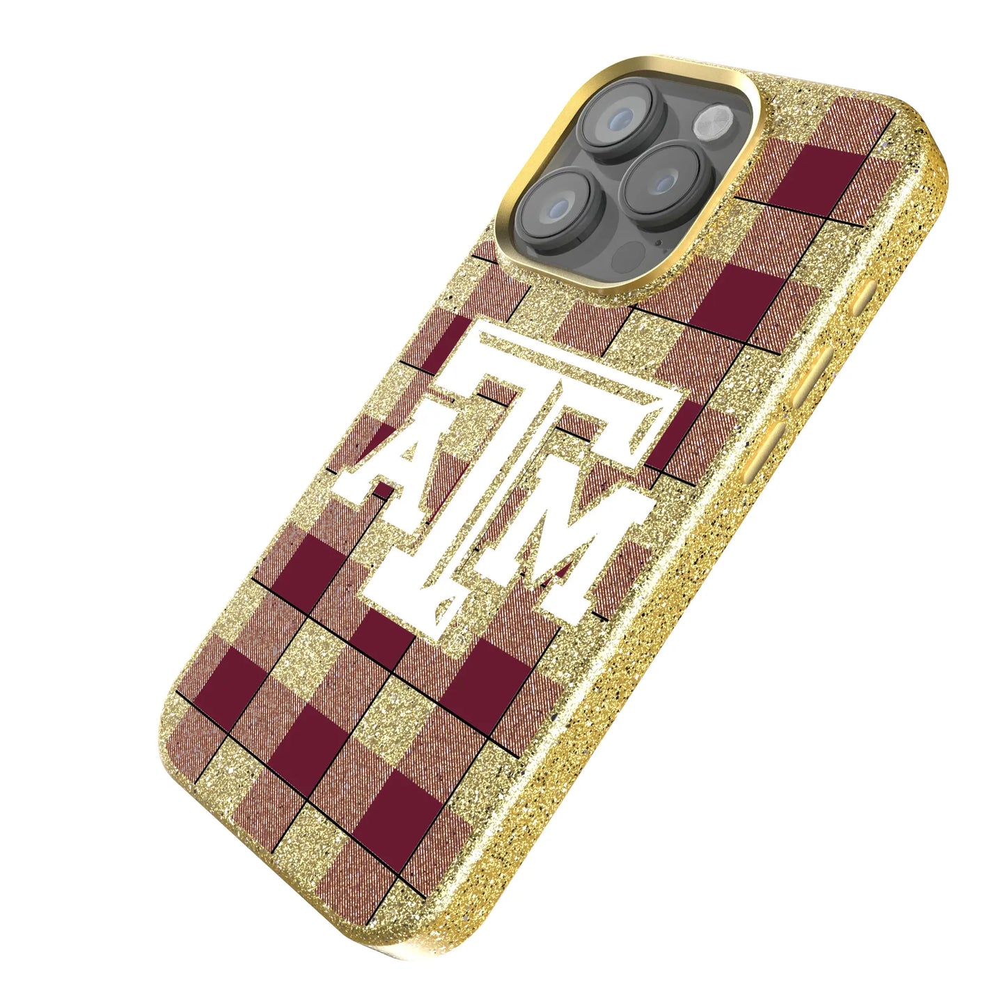 Texas A&M University Aggies Plaid Bling Phone Case for Apple iPhone