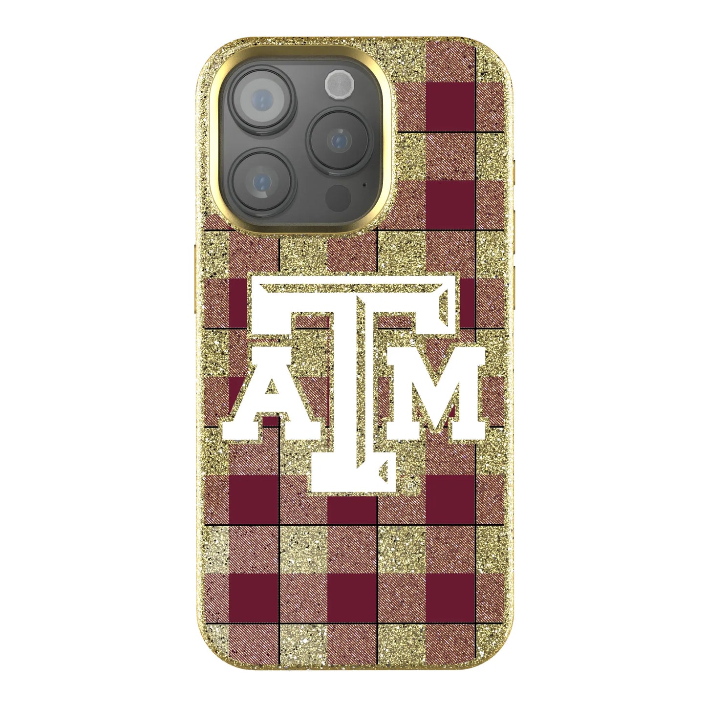 Texas A&M University Aggies Plaid Bling Phone Case for Apple iPhone