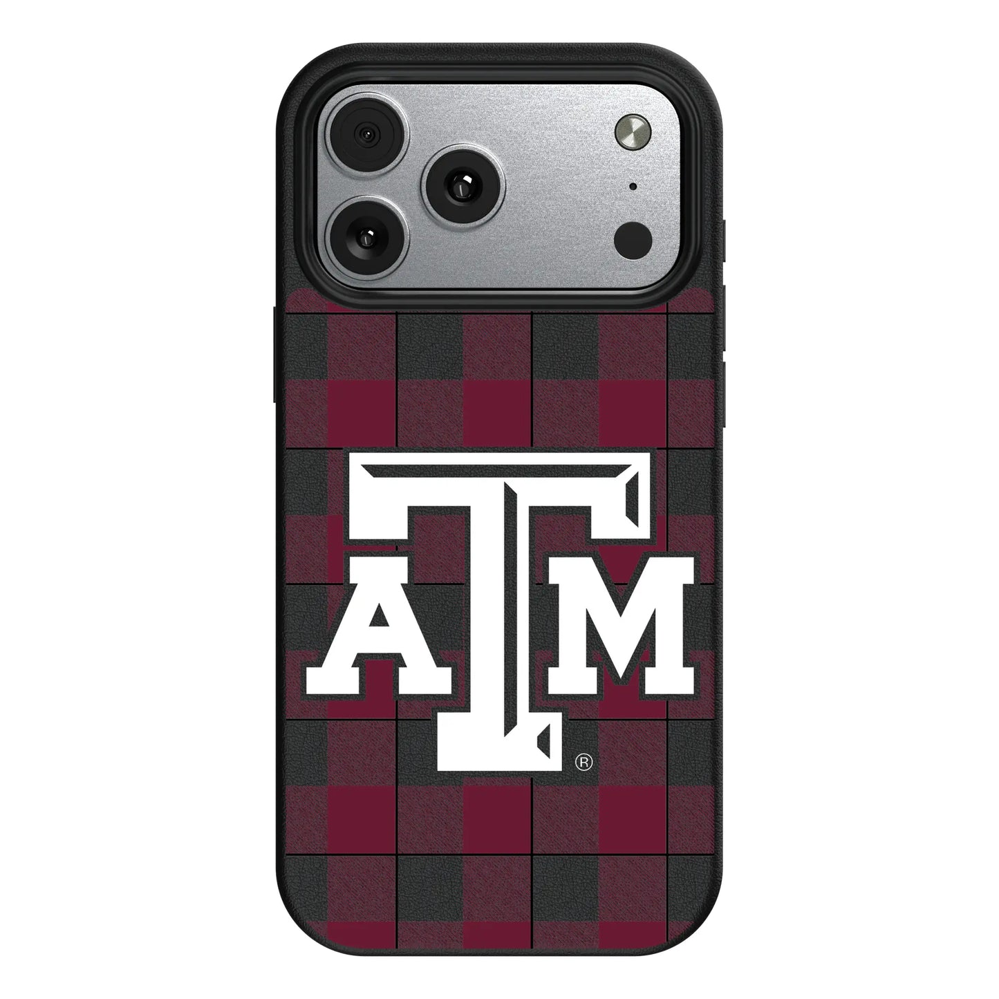 Texas A&M University Aggies Plaid MagSafe Compatible Phone Case for Apple iPhone
