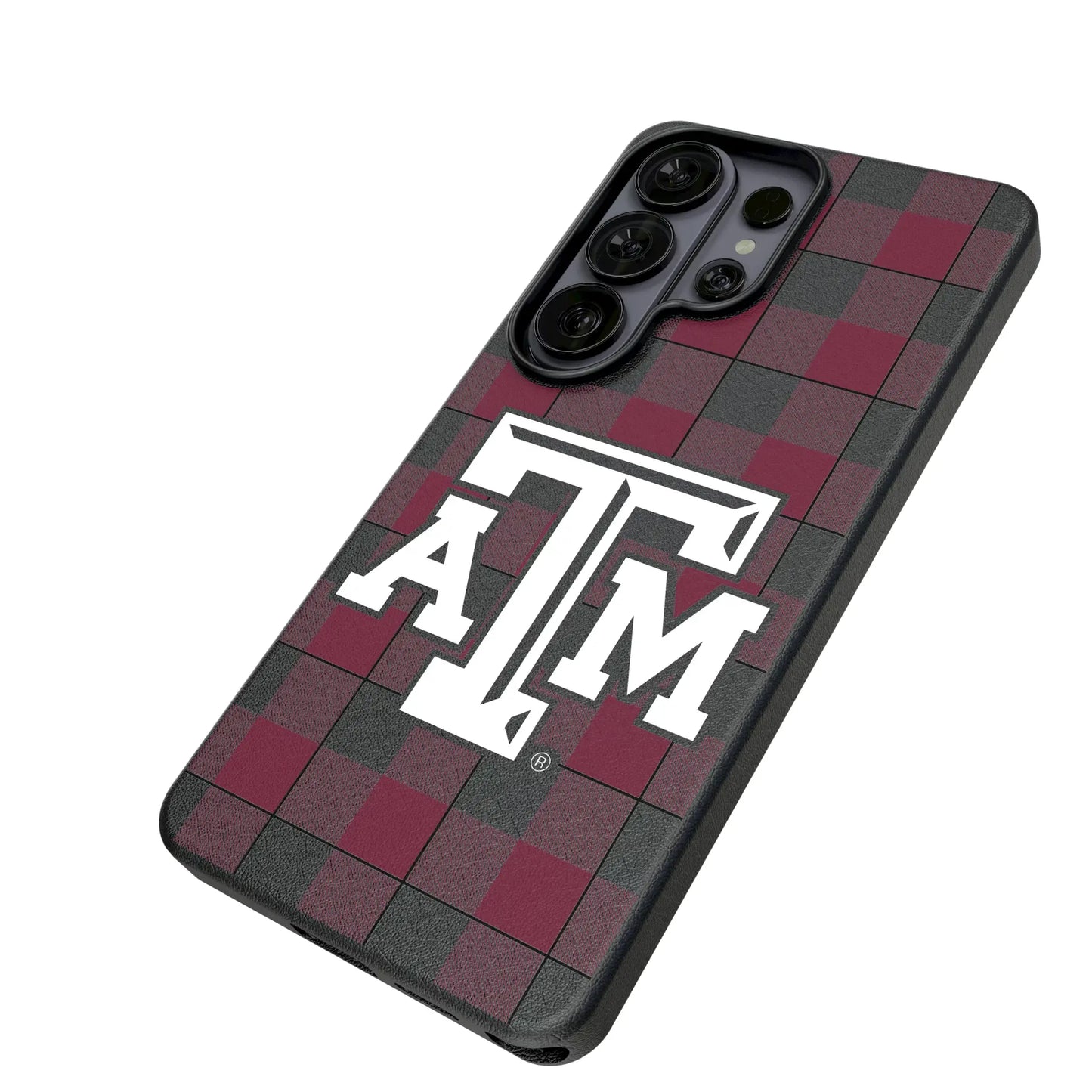 Texas A&M University Aggies Plaid MagSafe Compatible Phone Case for Samsung Galaxy