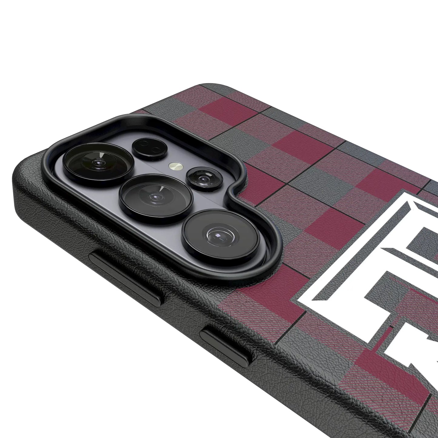 Texas A&M University Aggies Plaid MagSafe Compatible Phone Case for Samsung Galaxy