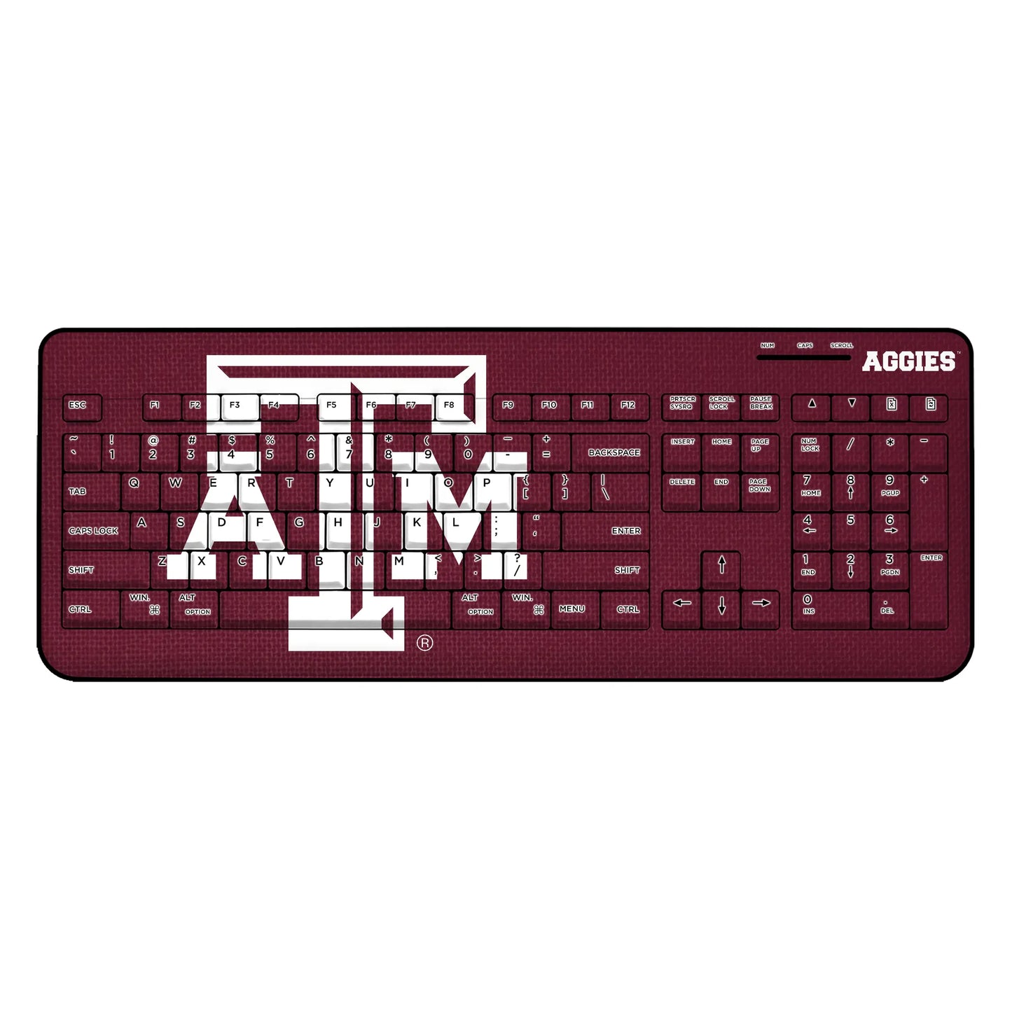 Texas A&M University Aggies Solid Wireless USB Keyboard