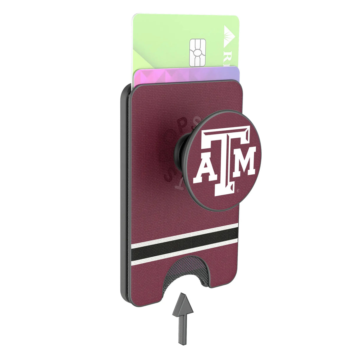 Texas A&M University Aggies Stripe PopSockets MagSafe-Compatible PopWallet+