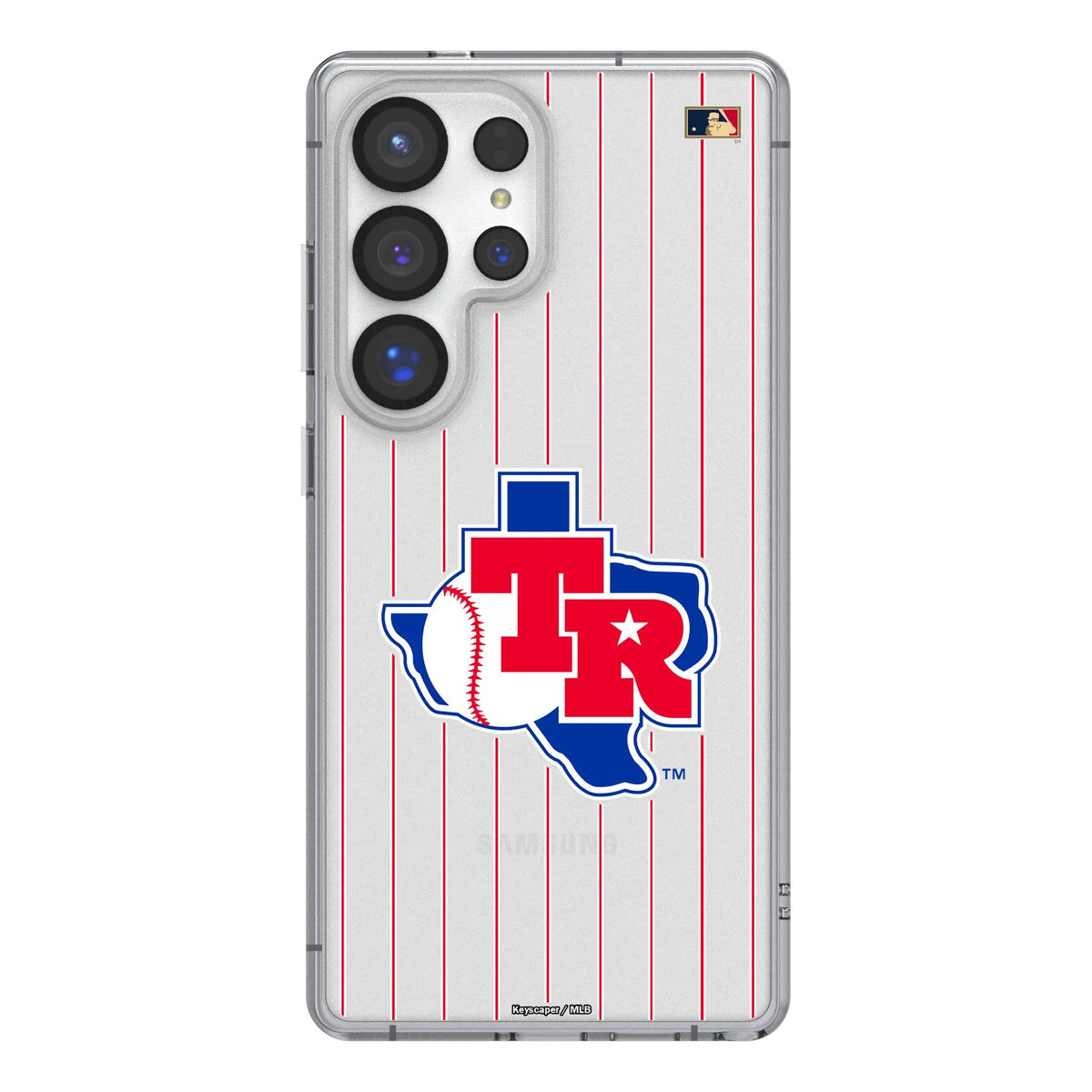 Texas Rangers 1981-1983 - Cooperstown Collection Pinstripe Clear Phone Case for Samsung Galaxy