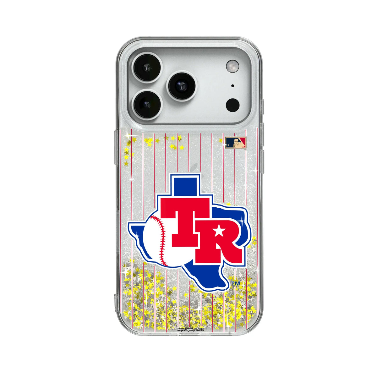 Texas Rangers 1981-1983 - Cooperstown Collection Pinstripe Glitter Phone Case for Apple iPhone