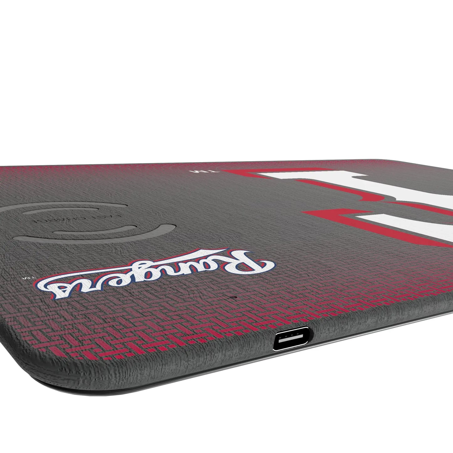 Texas Rangers Linen 15-Watt Wireless Charger and Mouse Pad