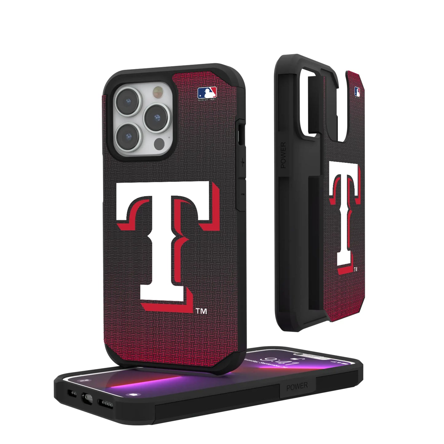 Texas Rangers Linen Rugged Phone Case for Apple iPhone