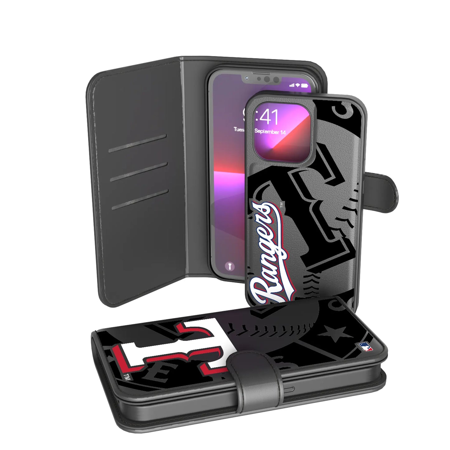 Texas Rangers Monocolor Tilt Wallet Phone Case for Apple iPhone