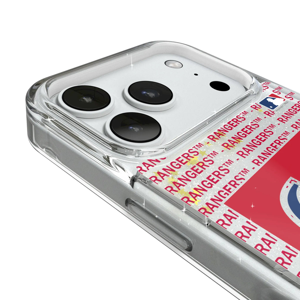Texas Rangers Text Backdrop Glitter Phone Case for Apple iPhone