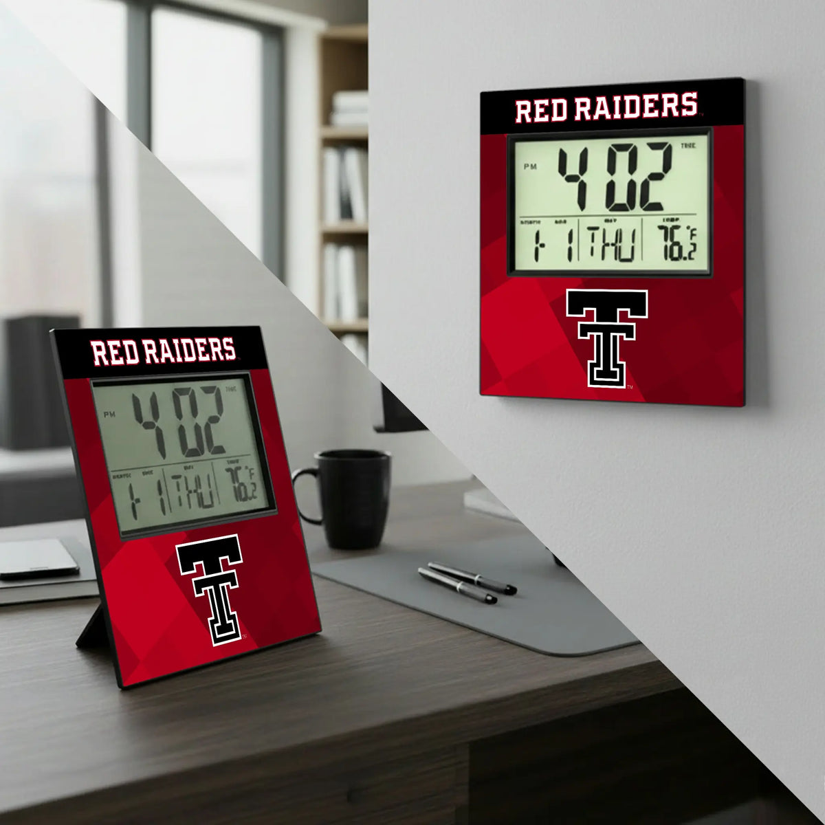 Texas Tech Red Raiders Color Block Wall Clock