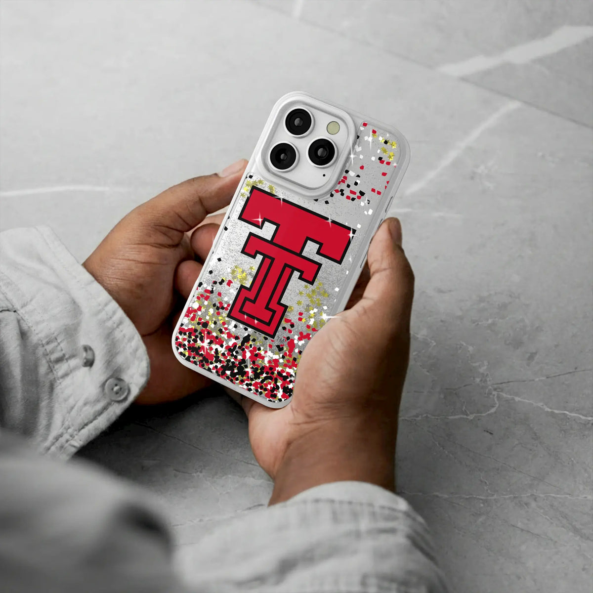 Texas Tech Red Raiders Confetti Glitter Phone Case for Apple iPhone
